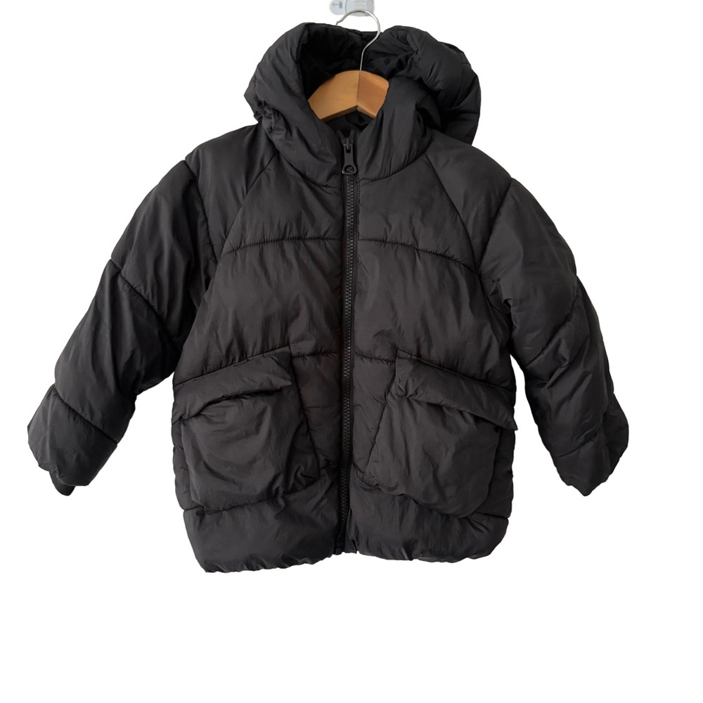 Zara Kids Black Hooded Puffer Jacket 3-4 Years